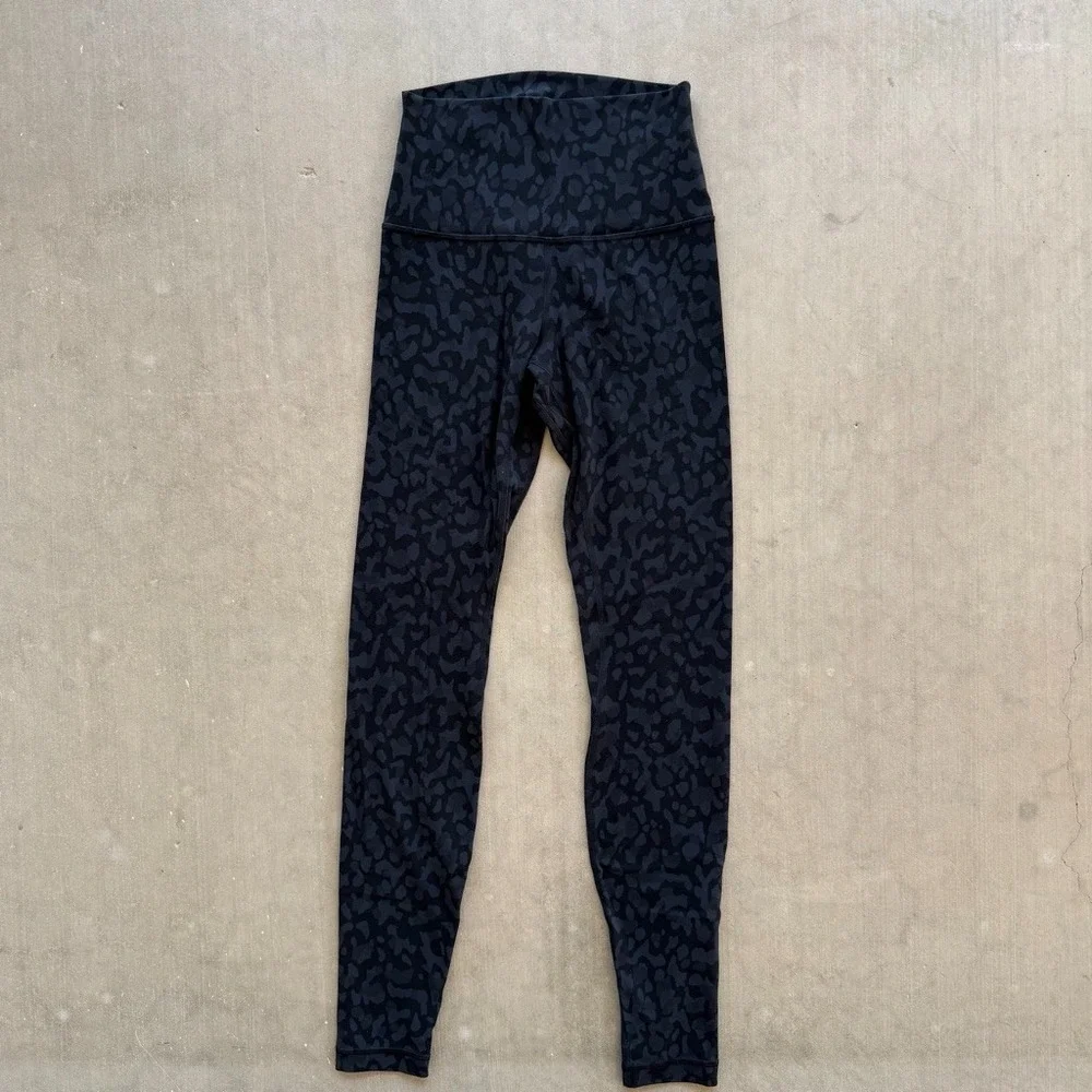Lululemon Align Leggings Womens 4 Black Camo High Rise Yoga Pants 28